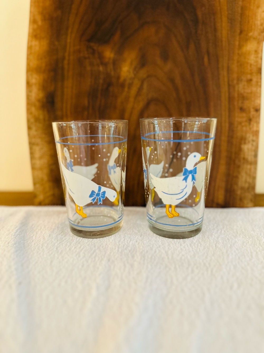 Country Geese Goose Juice Glass x2, Morning Star, Juice Glasses, Cottage Core